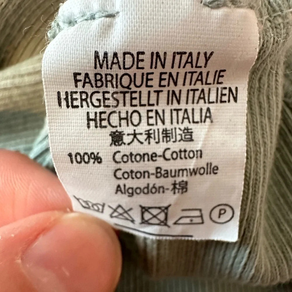 Brandy Melville Paige Baby Button Up Tee Cropped Green Women’s One Size Fits All - Picture 7 of 7